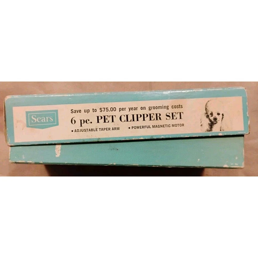 1971 SEARS Pet Clipper Set w/ Original Box & Extra Blades/Instructions 71-1001P